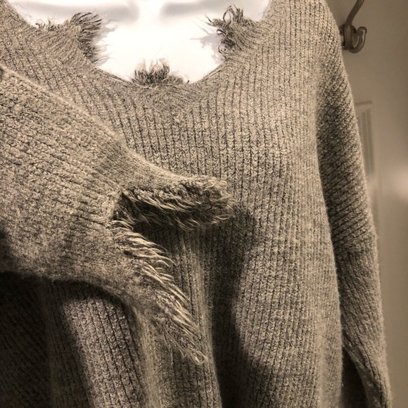 Gray V-Neck Sweater - Dance & Marvel - Picture 5 of 7